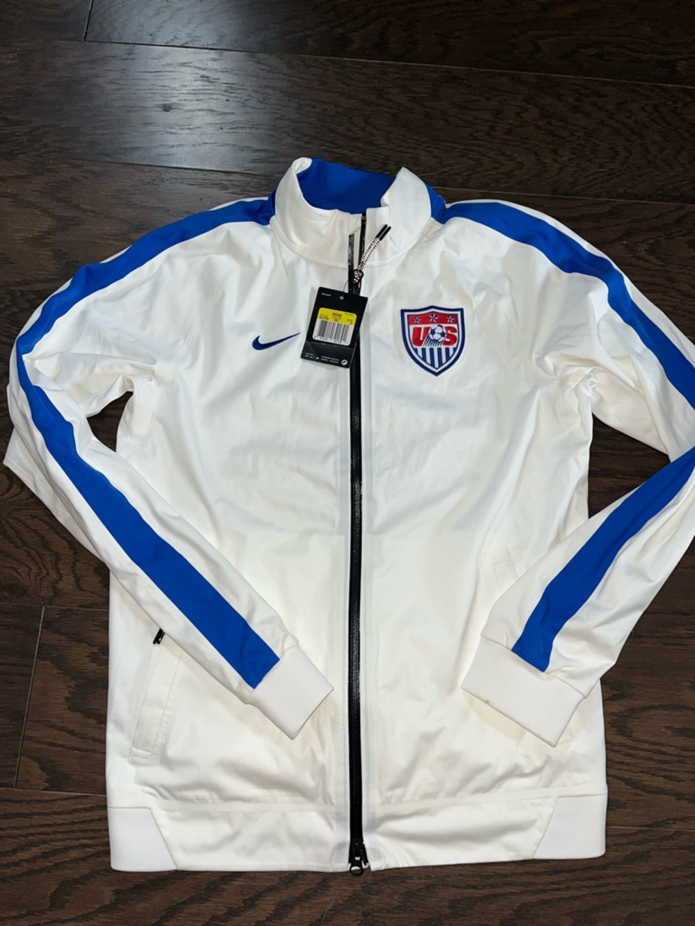 New Nike vintage White w/shield mens Team USA MNT Soccer Jacket S White Blue B